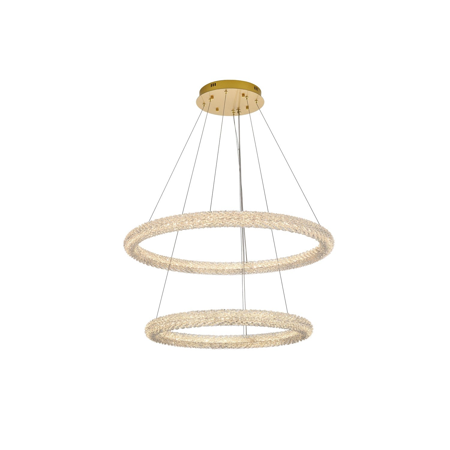 35.5 Inch Led Chandelier In Satin Gold by Elegant Lighting