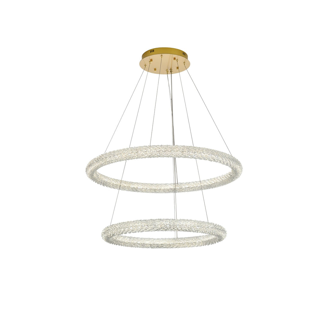 35.5 Inch Led Chandelier In Satin Gold