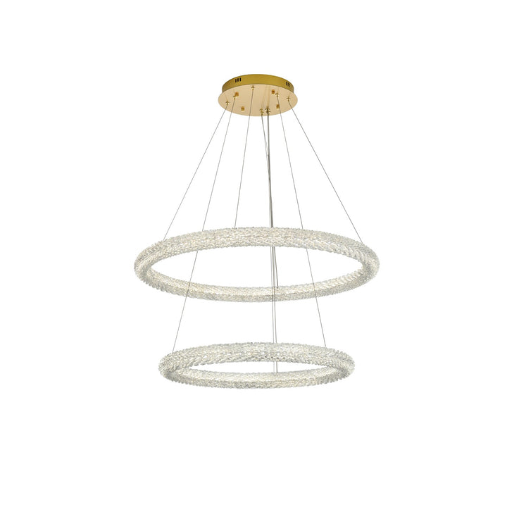 35.5 Inch Led Chandelier In Satin Gold