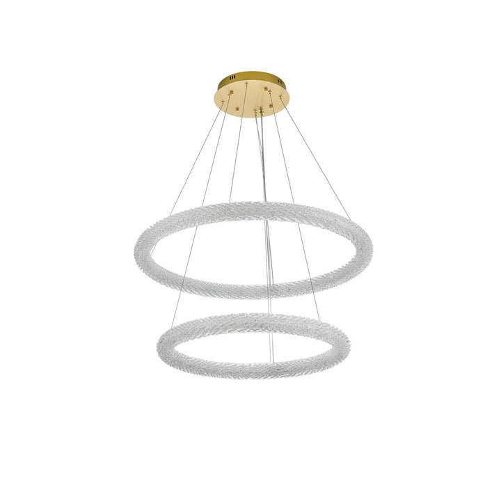 35.5 Inch Led Chandelier In Satin Gold