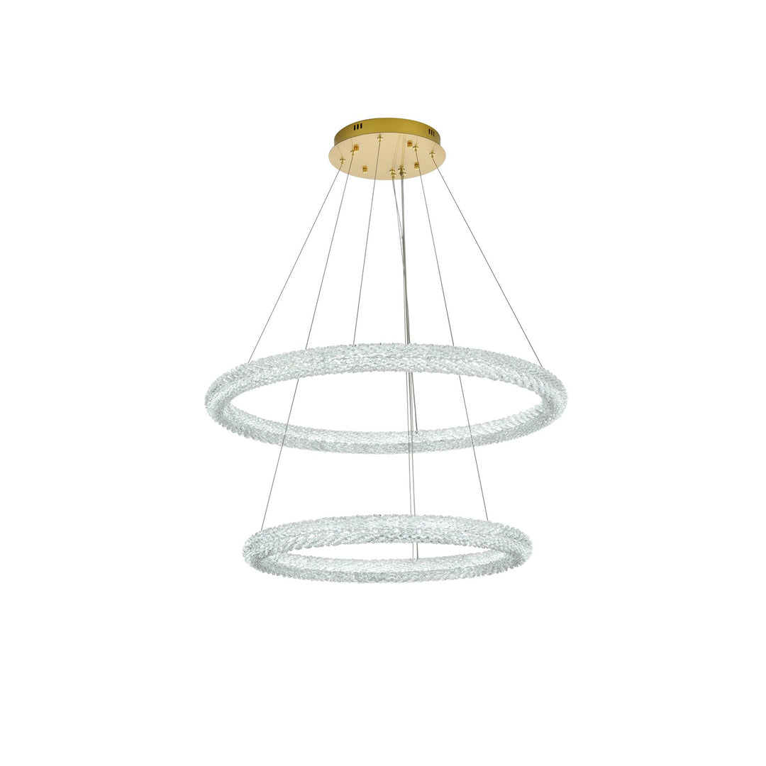 35.5 Inch Led Chandelier In Satin Gold