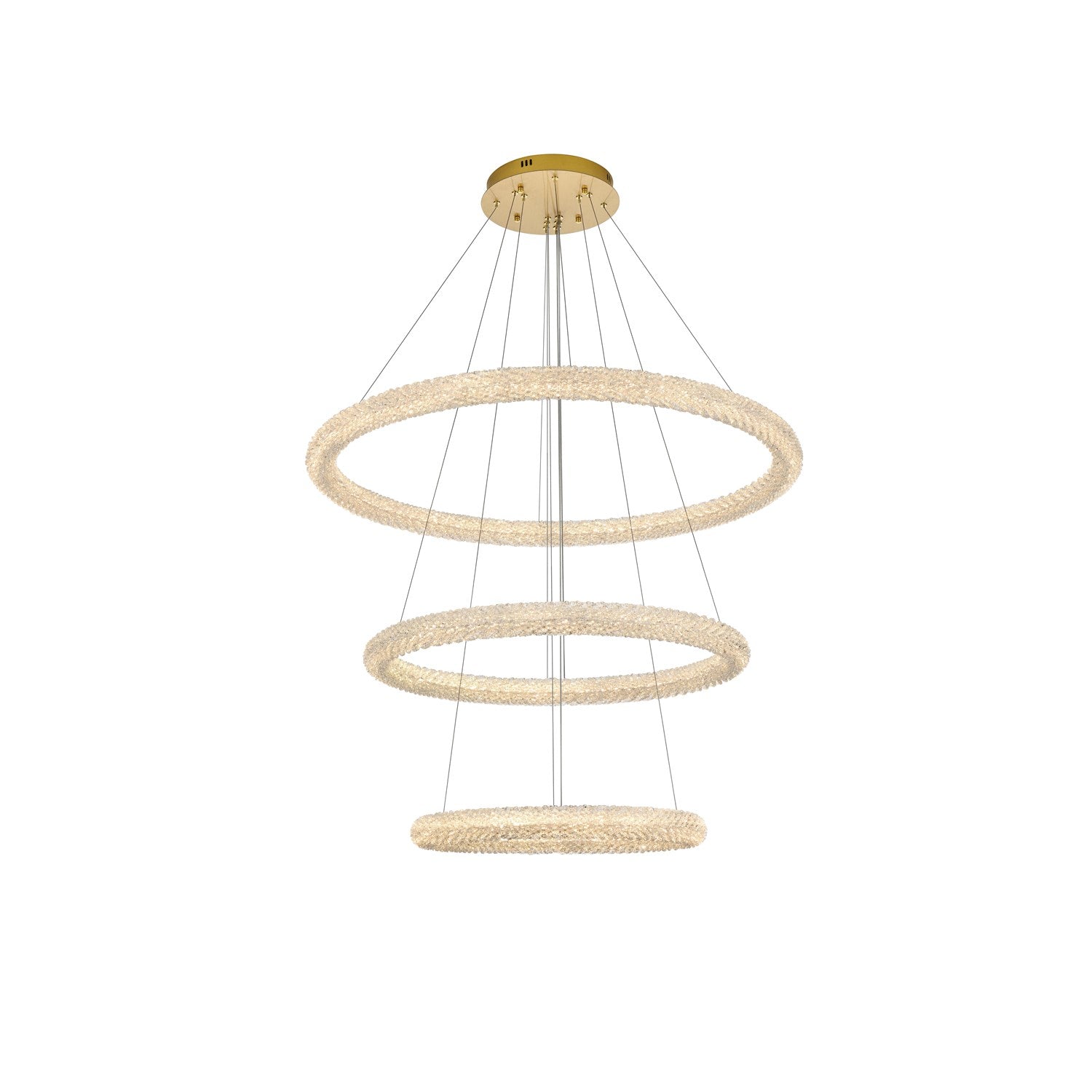 42 Inch Led Chandelier In Satin Gold by Elegant Lighting