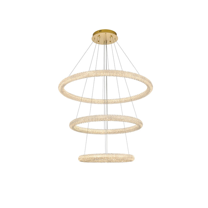 42 Inch Led Chandelier In Satin Gold by Elegant Lighting