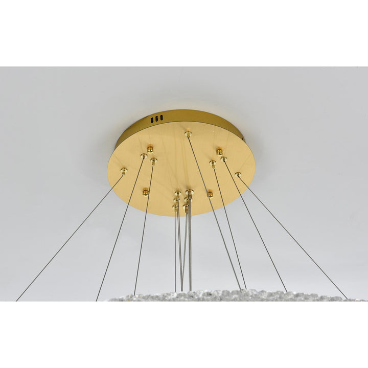 42 Inch Led Chandelier In Satin Gold