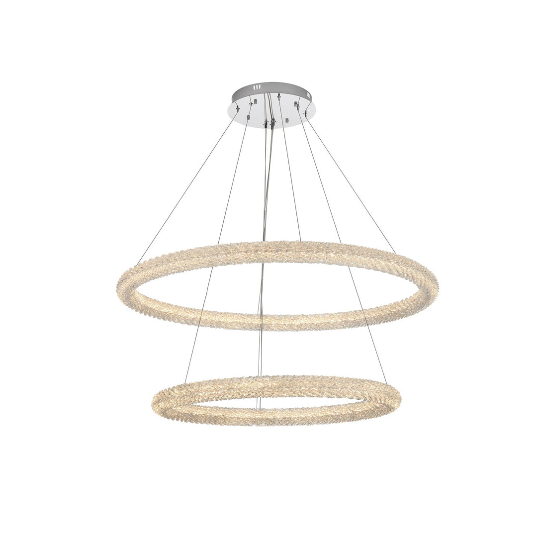 42 Inch Led Chandelier In Chrome by Elegant Lighting