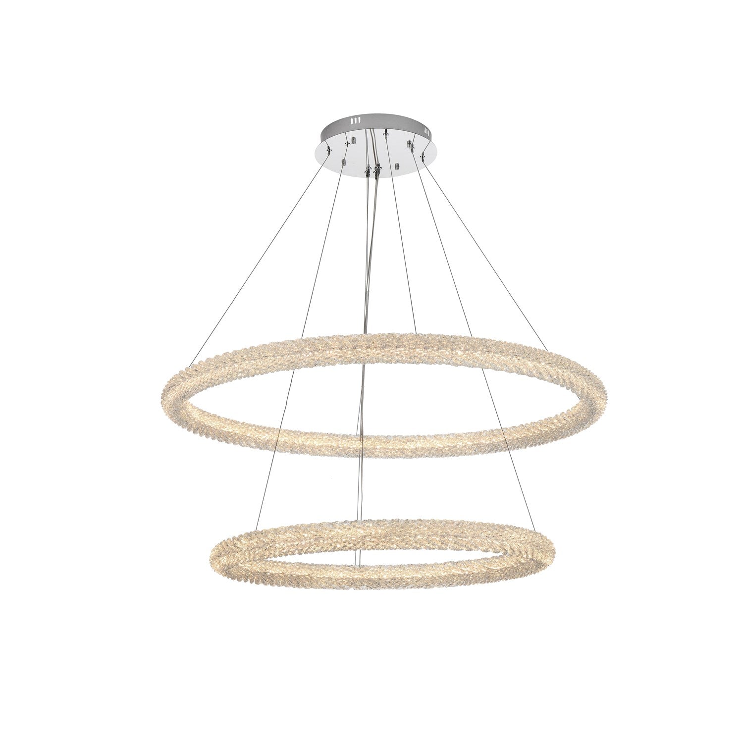 42 Inch Led Chandelier In Chrome by Elegant Lighting