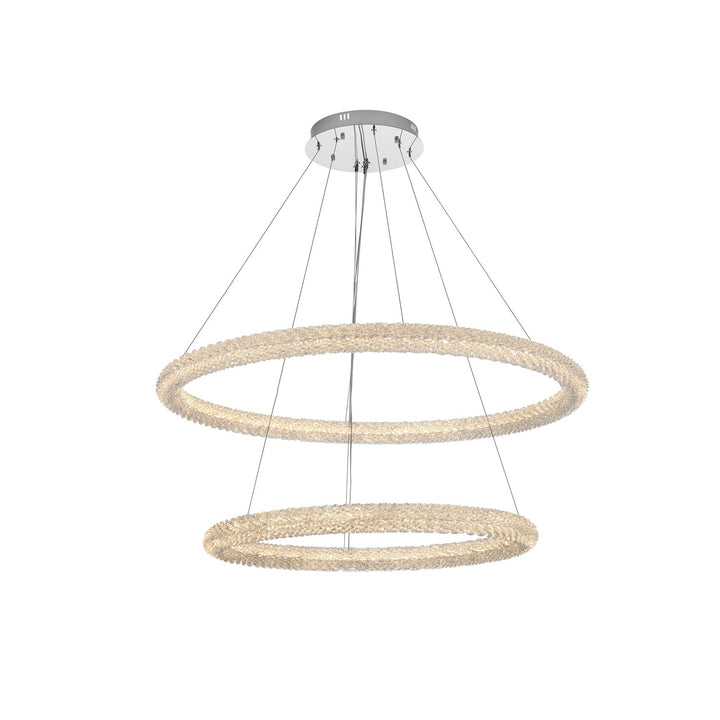42 Inch Led Chandelier In Chrome by Elegant Lighting