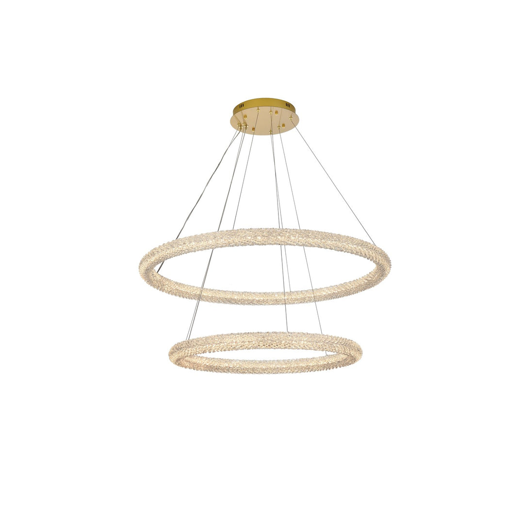 42 Inch Led Chandelier In Satin Gold by Elegant Lighting