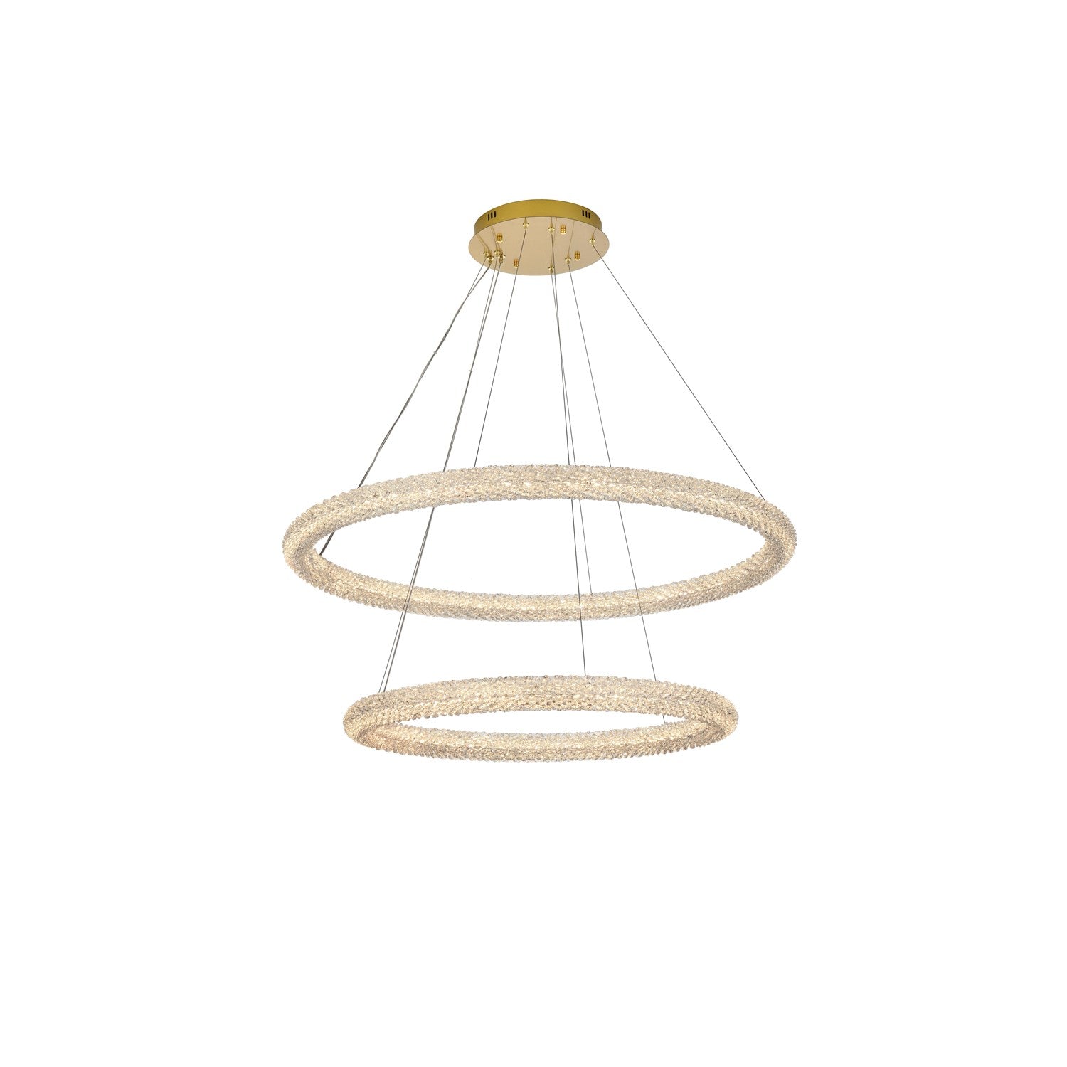 42 Inch Led Chandelier In Satin Gold by Elegant Lighting