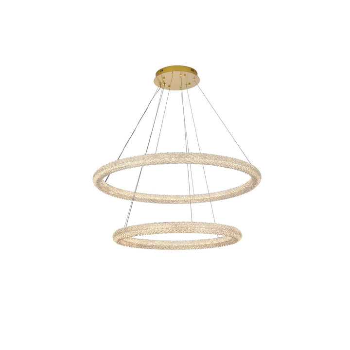 42 Inch Led Chandelier In Satin Gold by Elegant Lighting