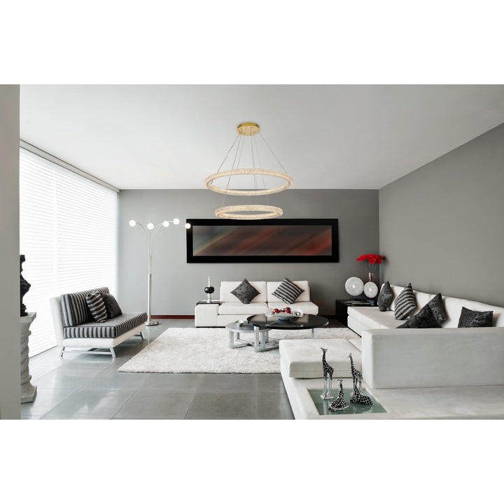 42 Inch Led Chandelier In Satin Gold