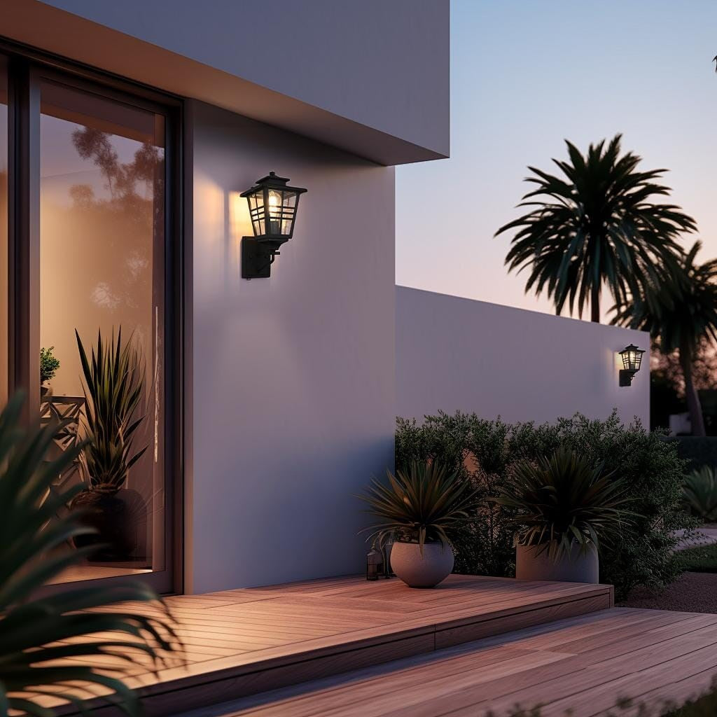 7 Inch Outdoor Wall Sconce in Black