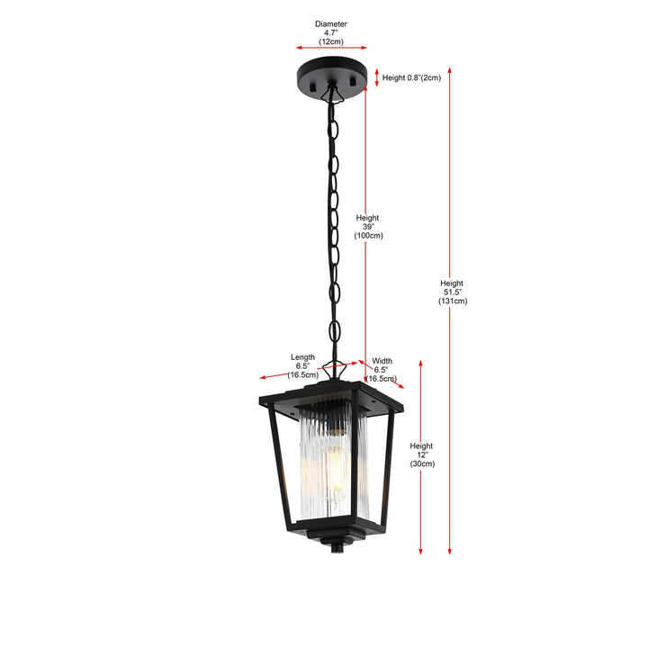 6.5 Inch Outdoor Pendant in Black