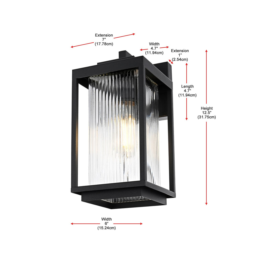6 Inch Outdoor Wall Sconce in Black