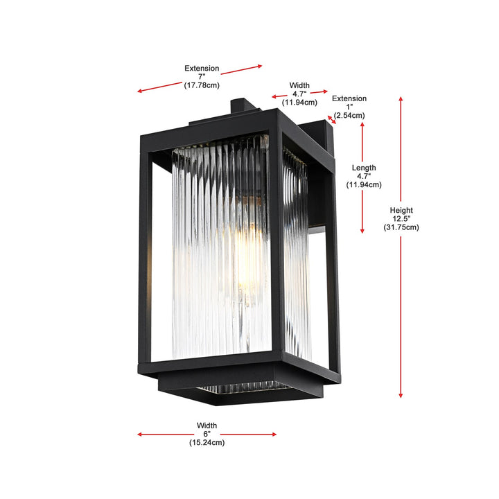 6 Inch Outdoor Wall Sconce in Black