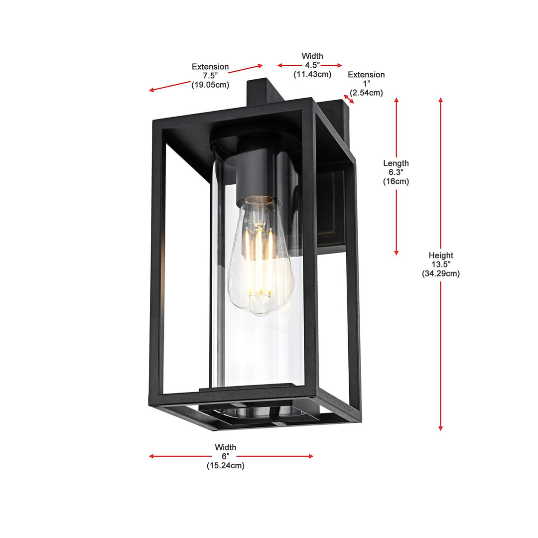 6 Inch Outdoor Wall Sconce in Black