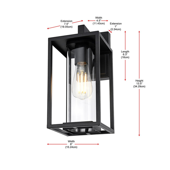 6 Inch Outdoor Wall Sconce in Black