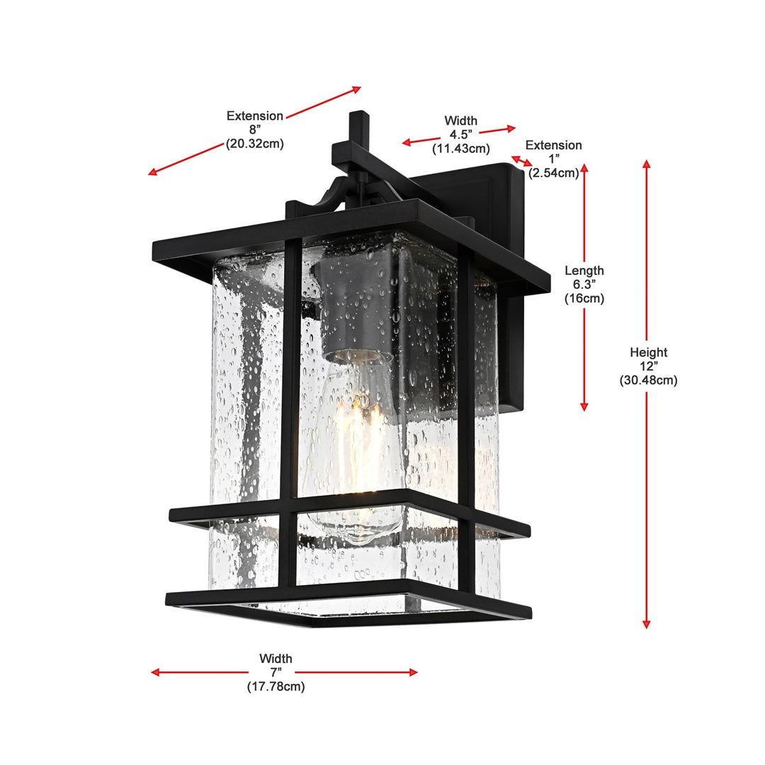 7 Inch Outdoor Wall Sconce in Black