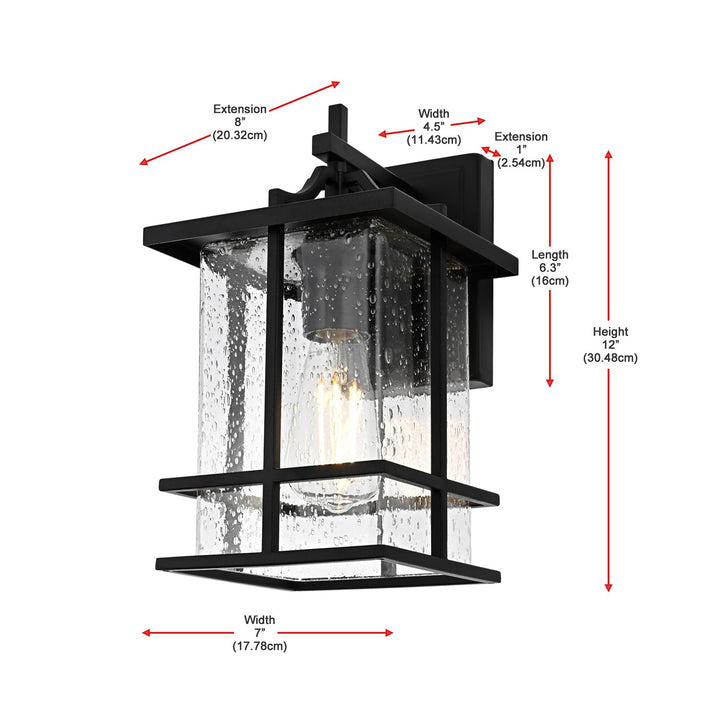 7 Inch Outdoor Wall Sconce in Black