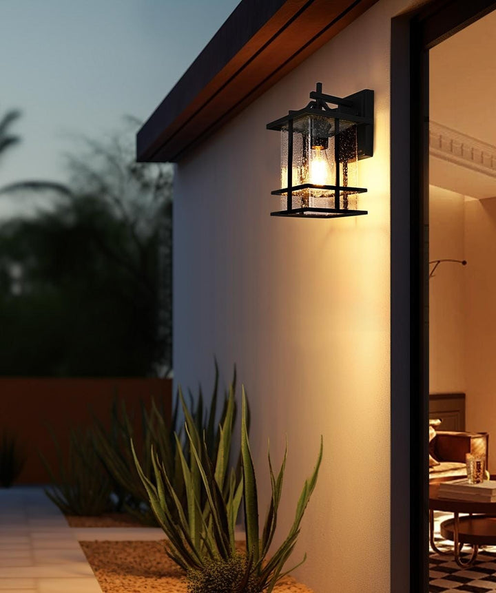 7 Inch Outdoor Wall Sconce in Black