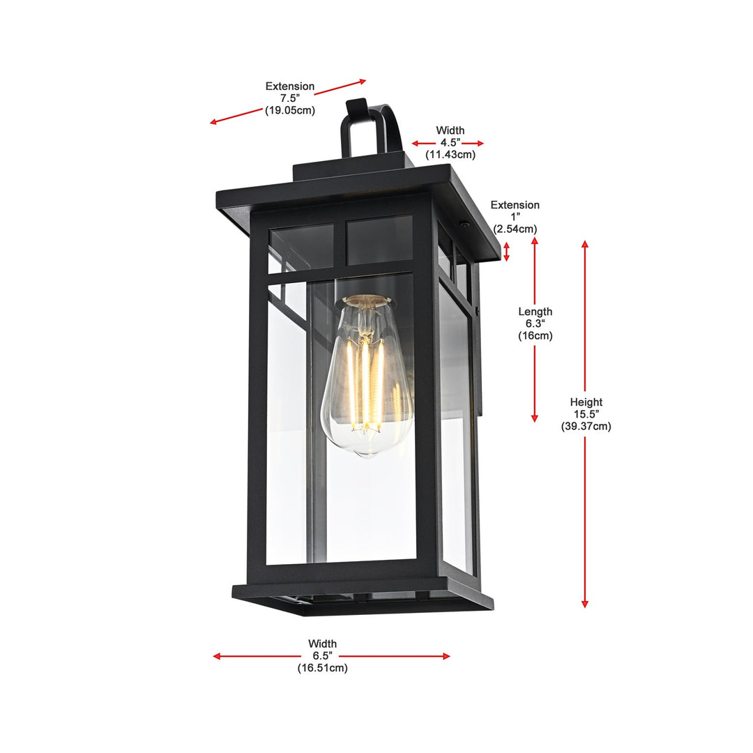 6.5 Inch Outdoor Wall Sconce in Black
