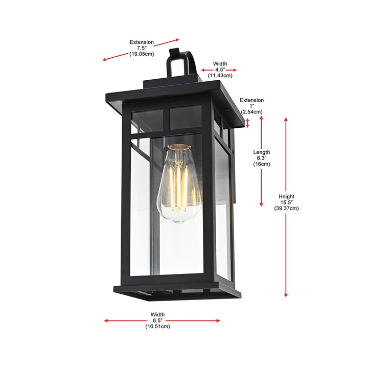 6.5 Inch Outdoor Wall Sconce in Black