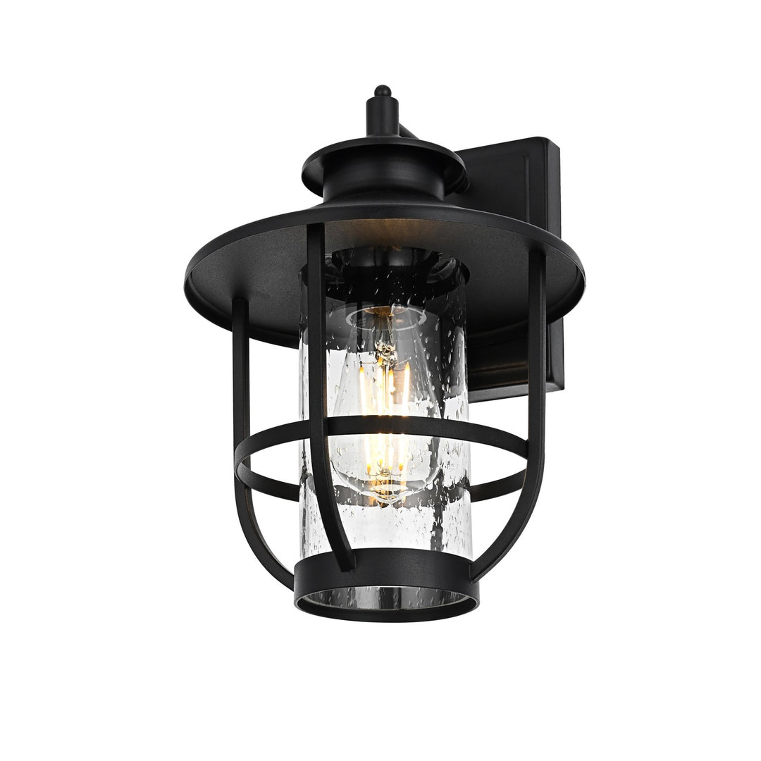 9 Inch Outdoor Wall Sconce in Black