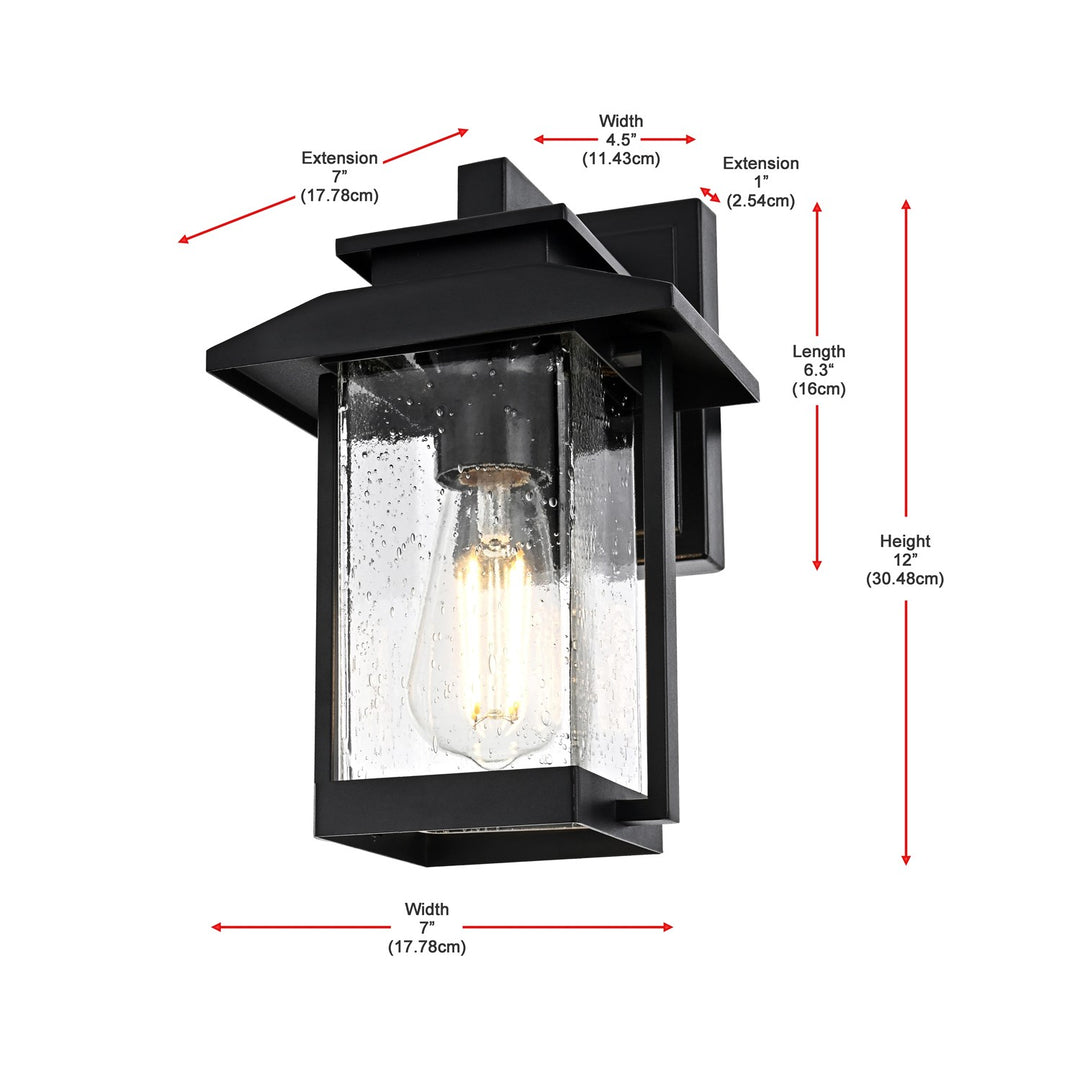 7 Inch Outdoor Wall Sconce in Black