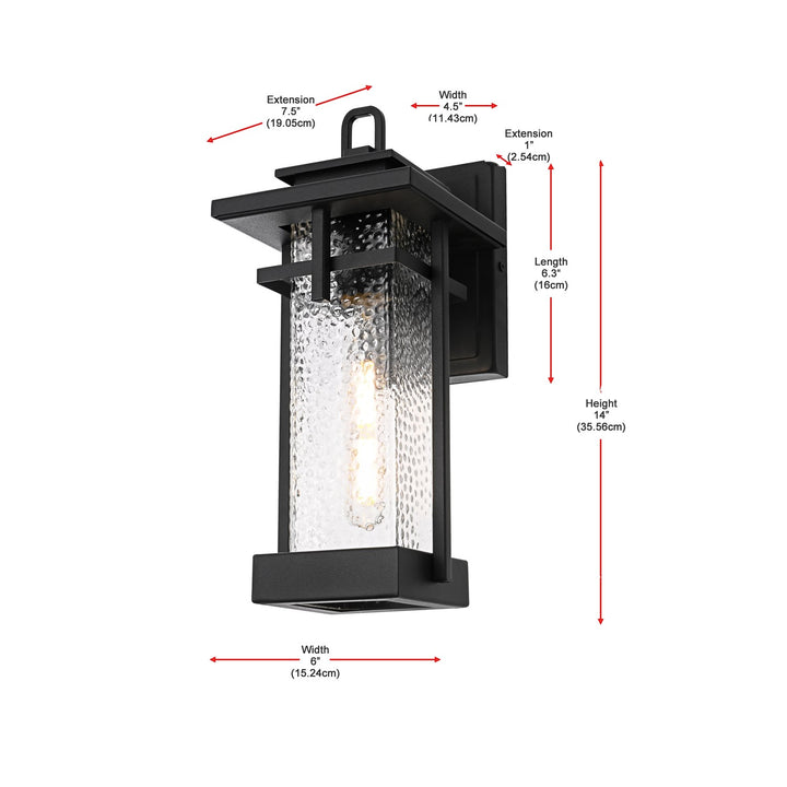 6 Inch Outdoor Wall Sconce in Black