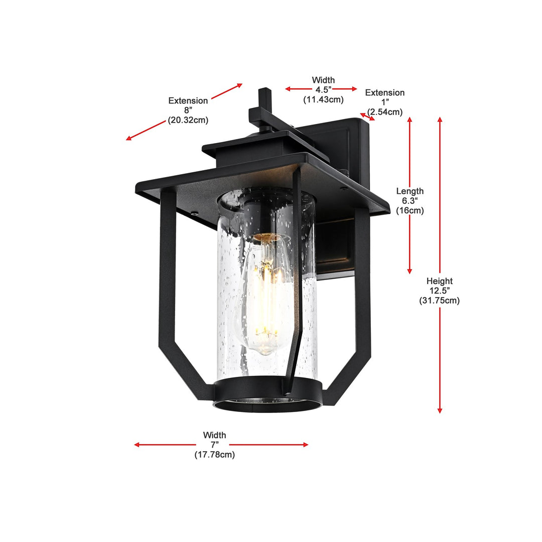 7 Inch Outdoor Wall Sconce in Black