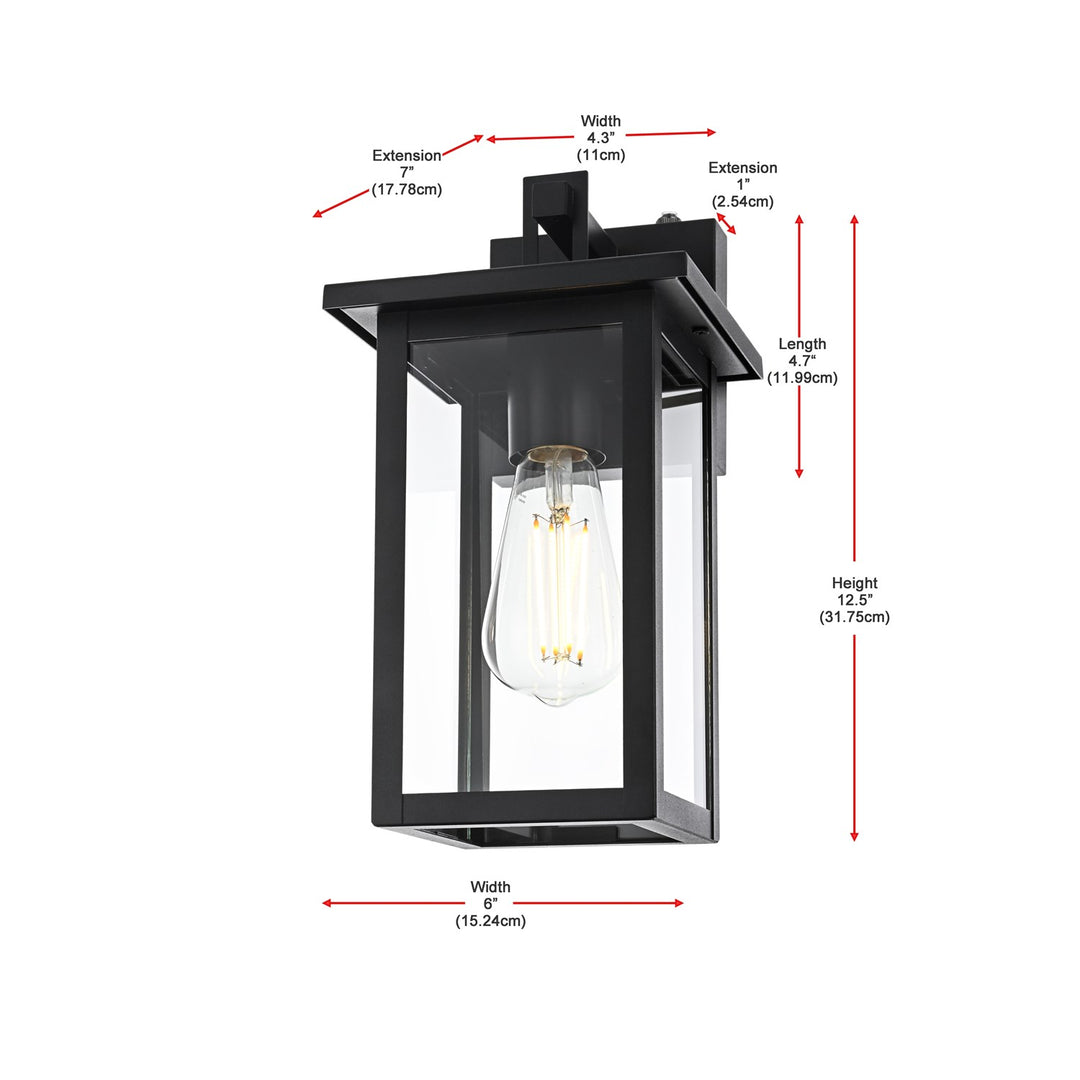 6 Inch Outdoor Wall Sconce in Black