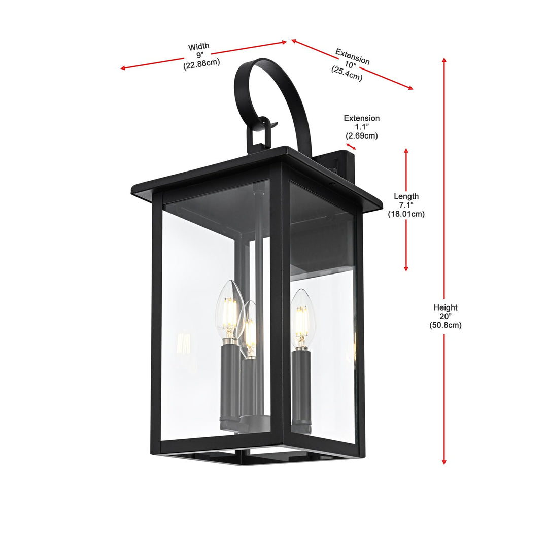 9 Inch Outdoor Wall Sconce in Black