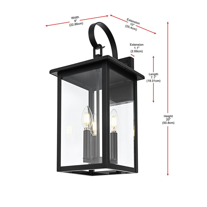9 Inch Outdoor Wall Sconce in Black