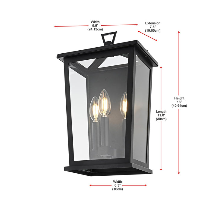 9.5 Inch Outdoor Wall Sconce in Black