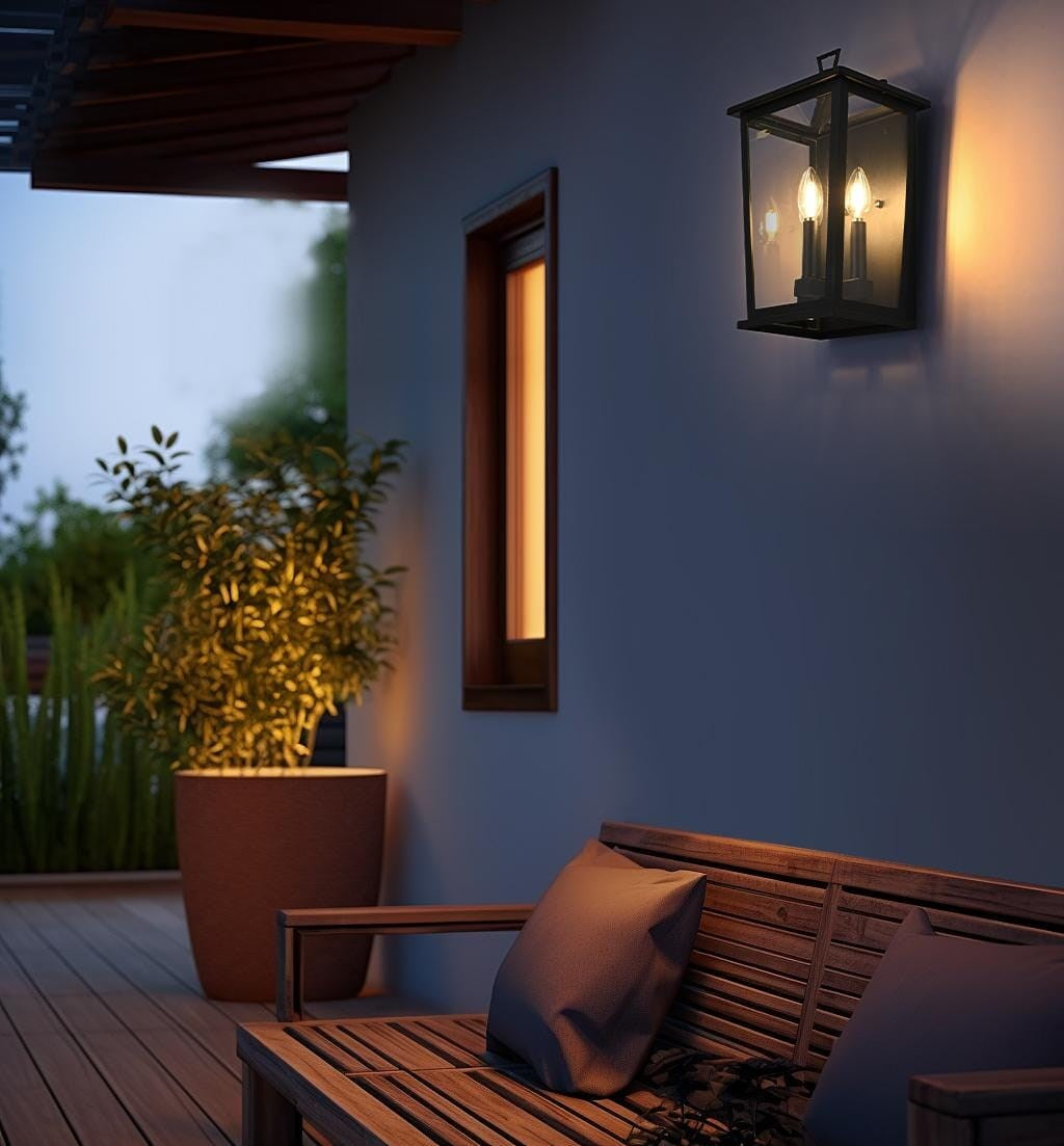 9.5 Inch Outdoor Wall Sconce in Black