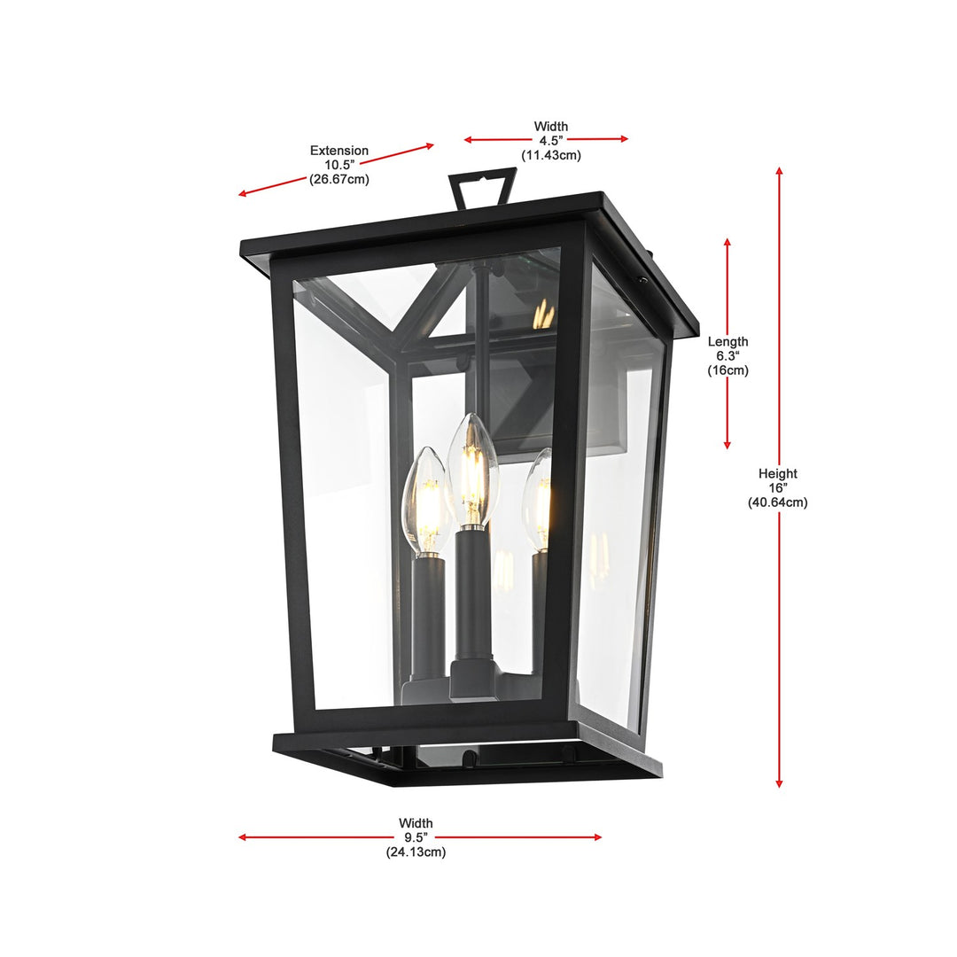 9.5 Inch Outdoor Wall Sconce in Black