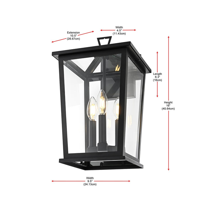 9.5 Inch Outdoor Wall Sconce in Black