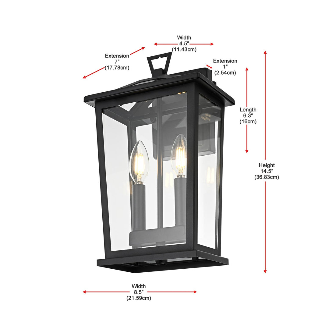 8.5 Inch Outdoor Wall Sconce in Black