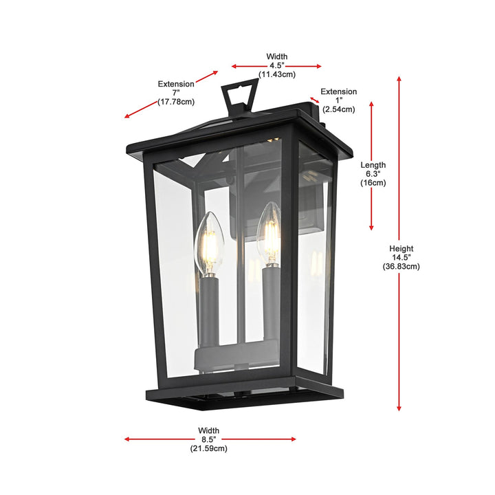 8.5 Inch Outdoor Wall Sconce in Black