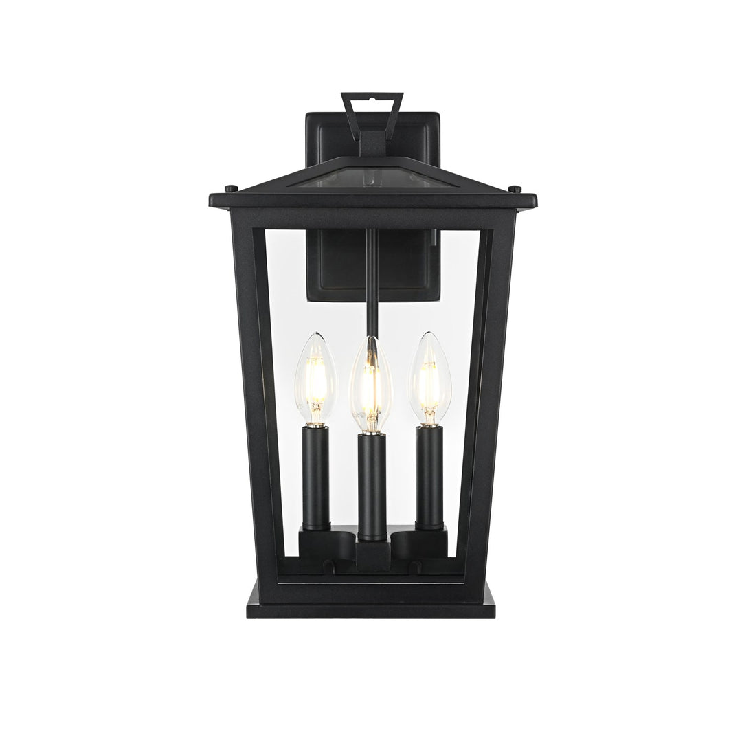 9.45 Inch Outdoor Wall Sconce in Black by Elegant Lighting