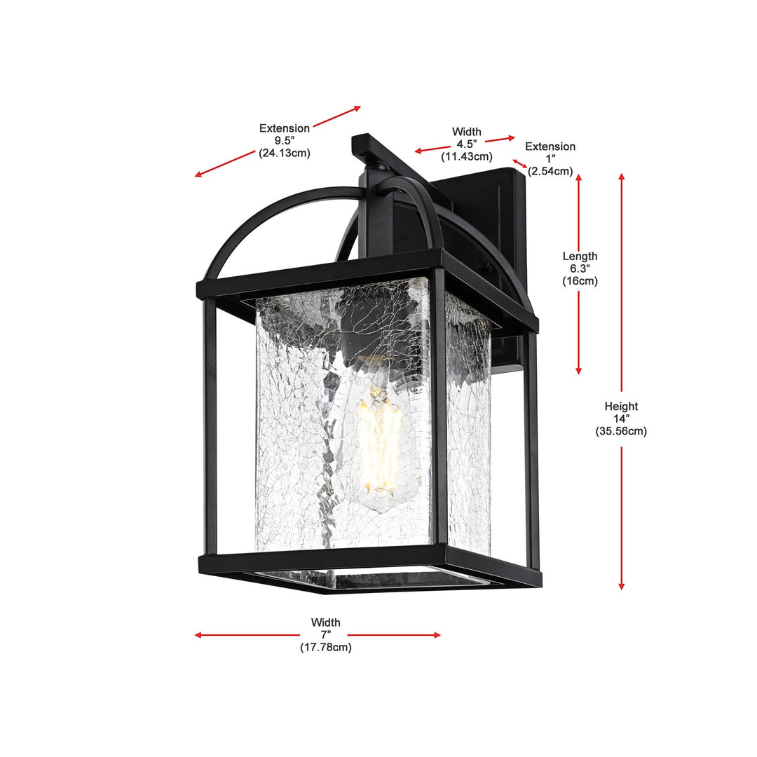 7 Inch Outdoor Wall Sconce in Black