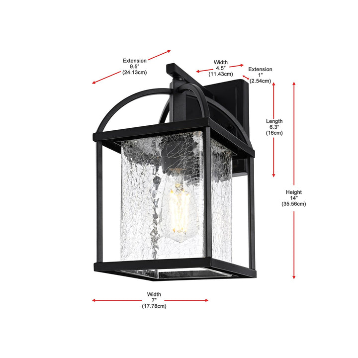 7 Inch Outdoor Wall Sconce in Black