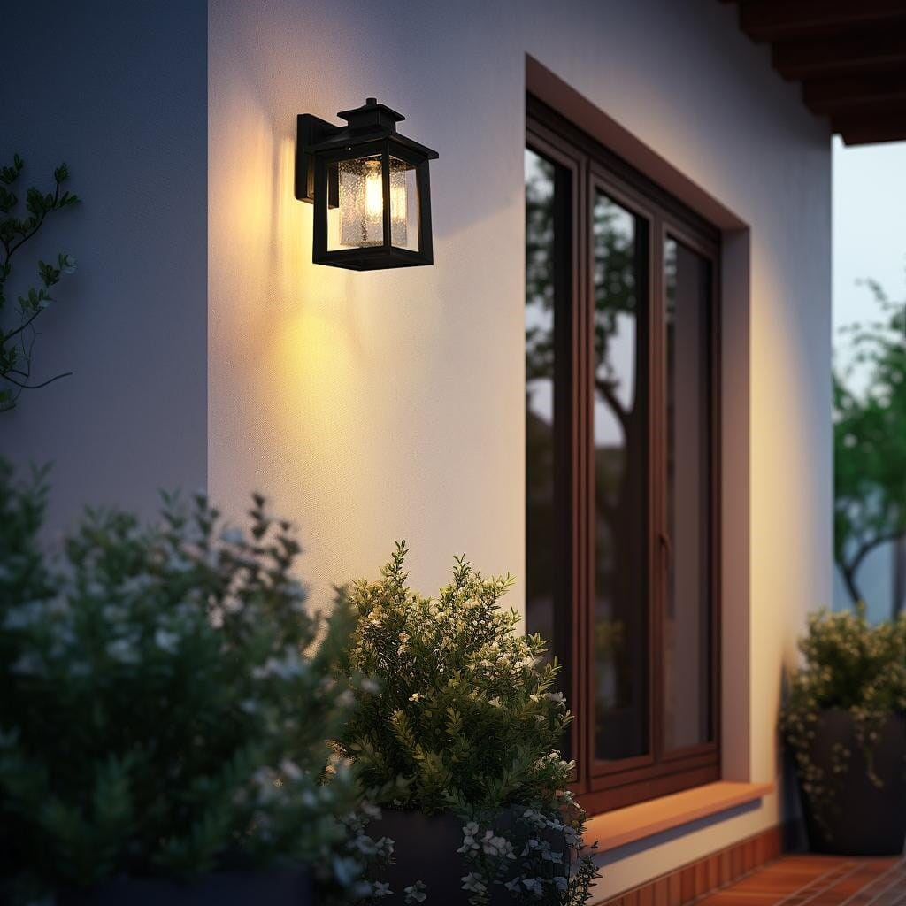7 Inch Outdoor Wall Sconce in Black