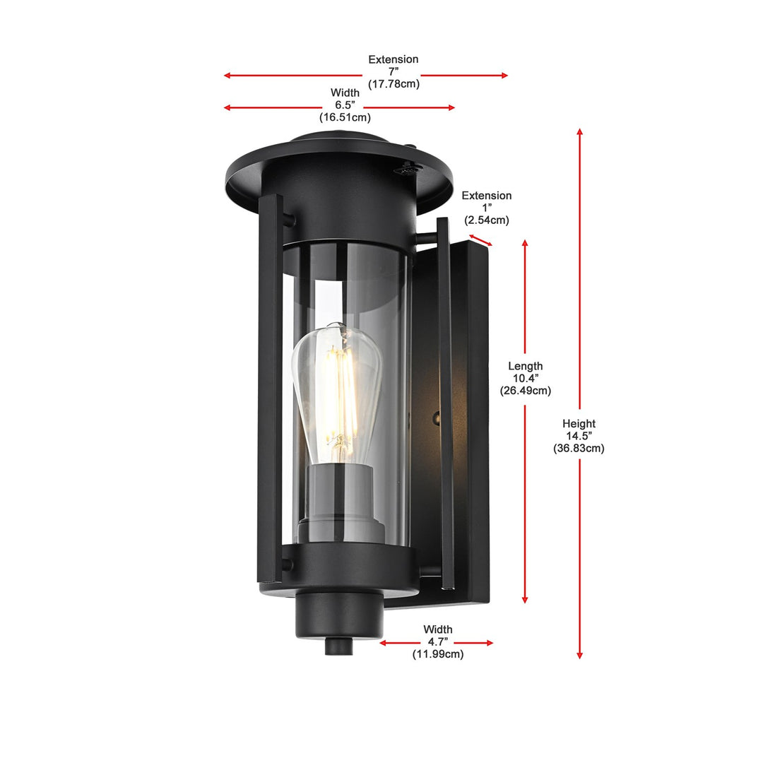 6.5 Inch Outdoor Wall Sconce in Black