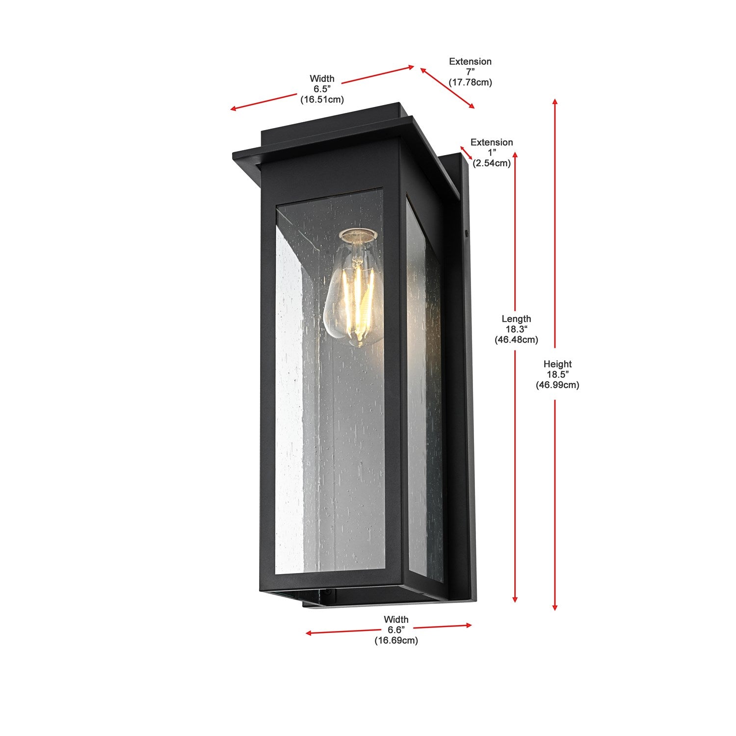 6.5 Inch Outdoor Wall Sconce in Black