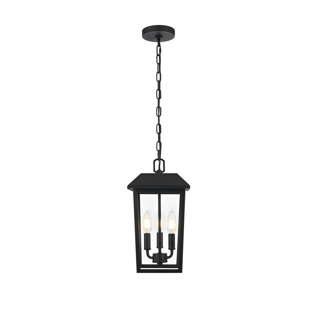 8 X 15 Inch Outdoor Pendant In Black by Elegant Lighting