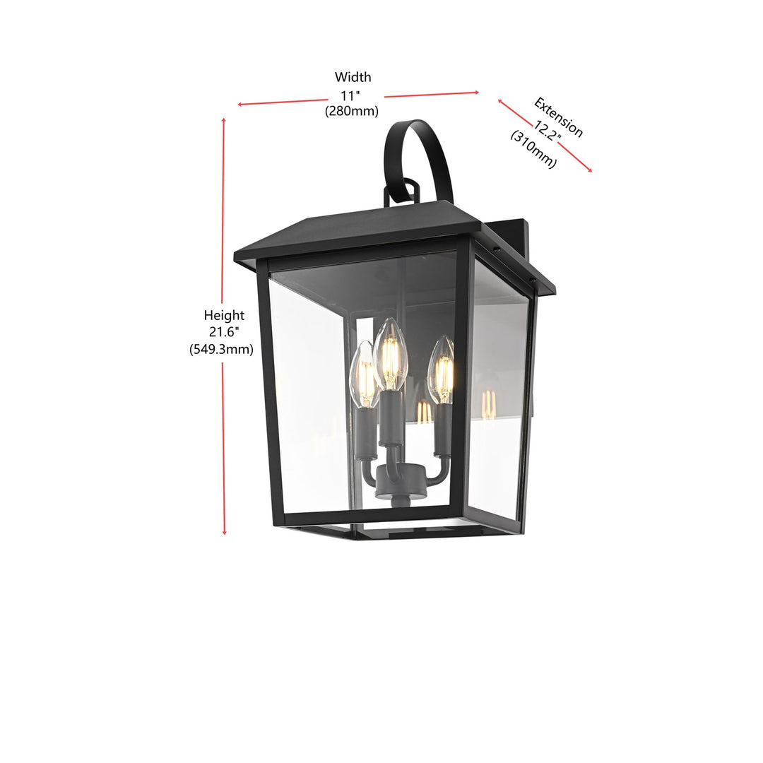 10 Inch Outdoor Wall Sconce In Black