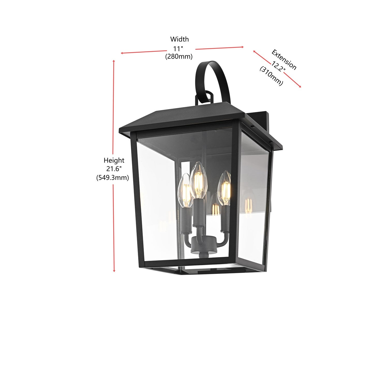 10 Inch Outdoor Wall Sconce In Black