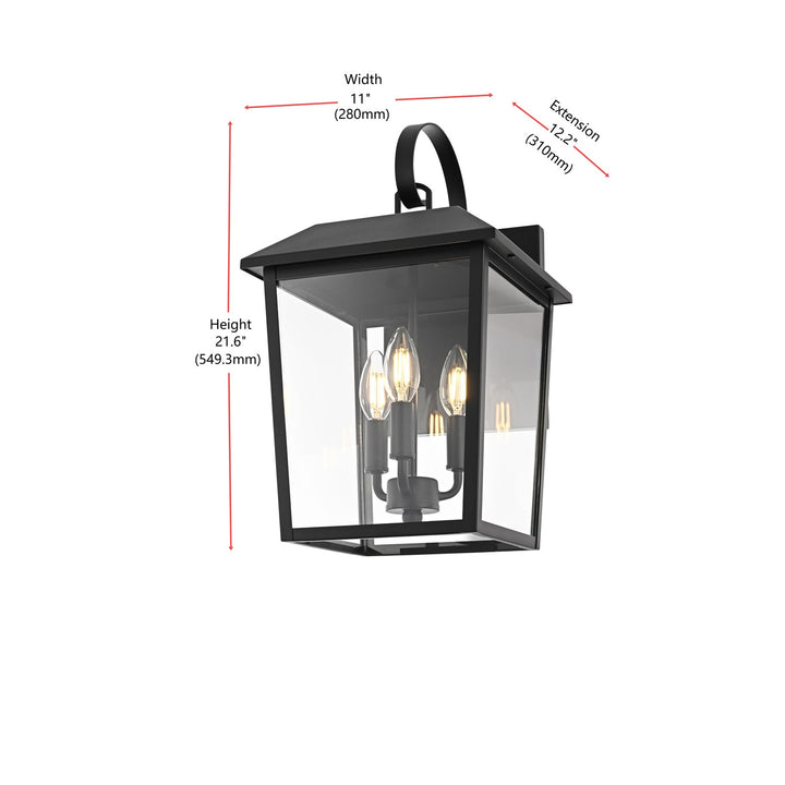 10 Inch Outdoor Wall Sconce In Black