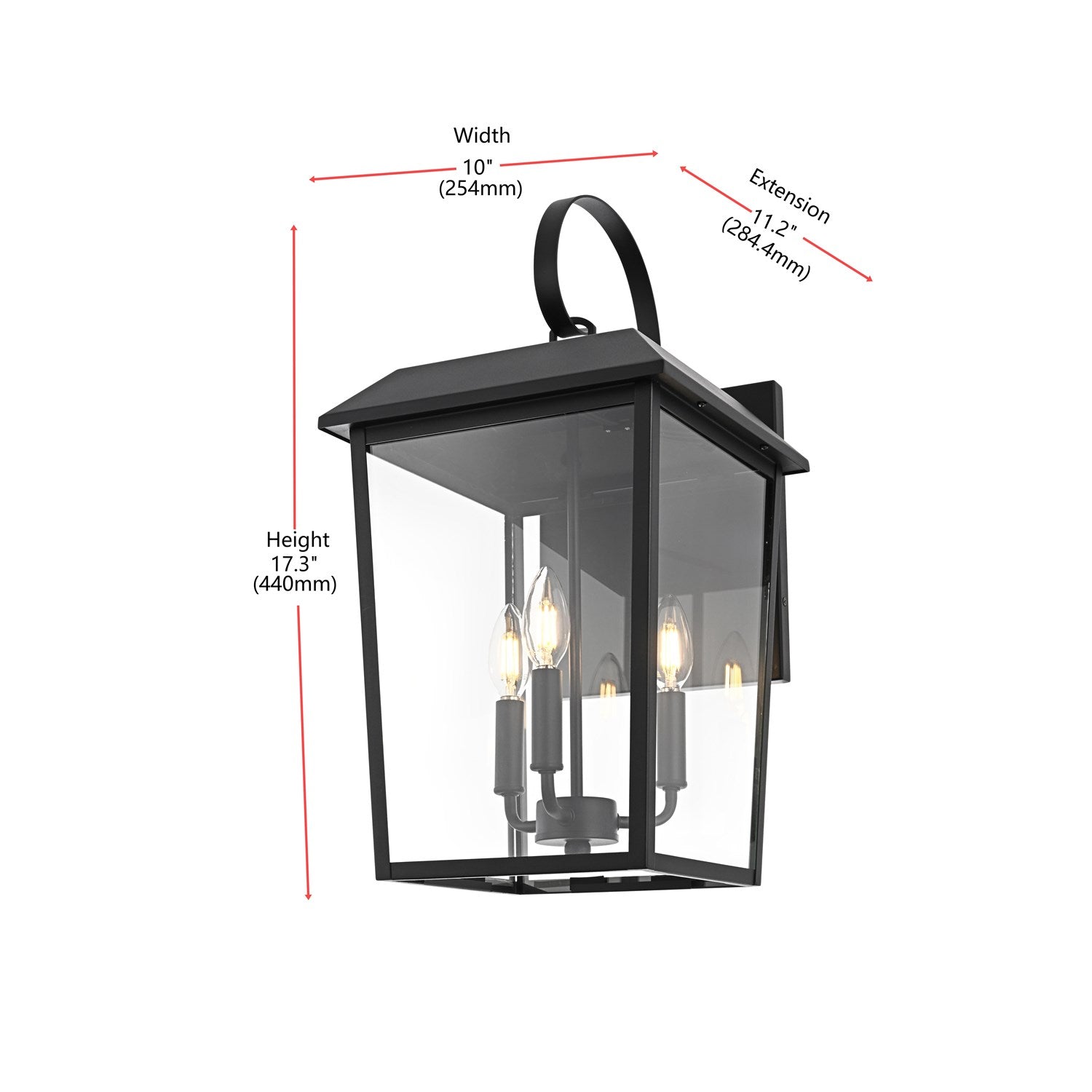 11 Inch Outdoor Wall Sconce In Black